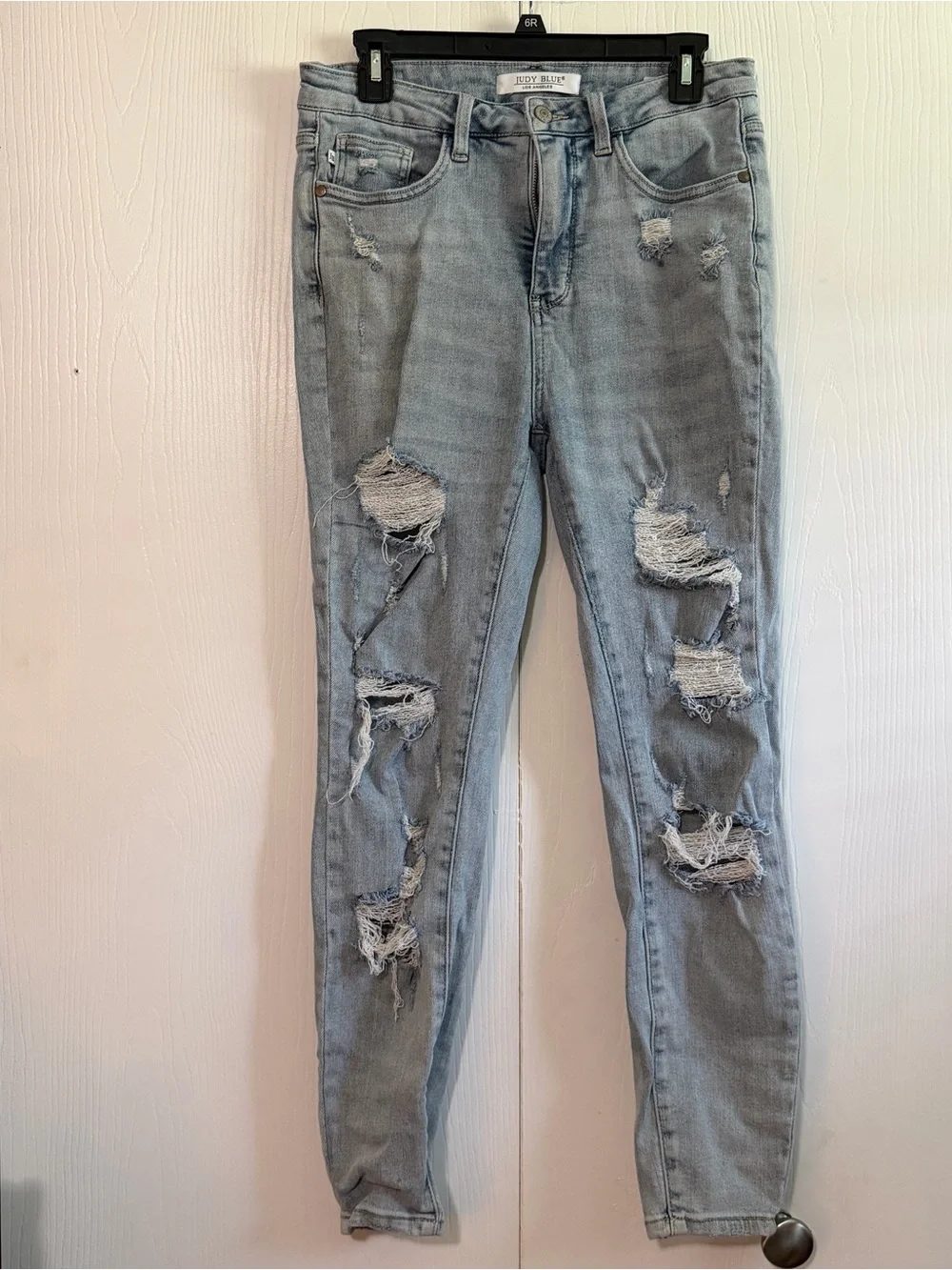Judy Blue Light Blue Ripped Skinny Jeans